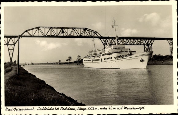 KP Hochdonn w Dithmarschen, herb parowca Hamburga, wysoki most, HADAG