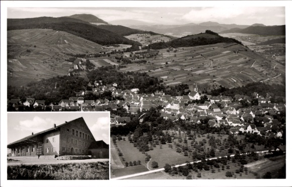 Postcard Ehrenstetten Ehrenkirchen im Breisgau, wine cooperative cellar, aerial photograph