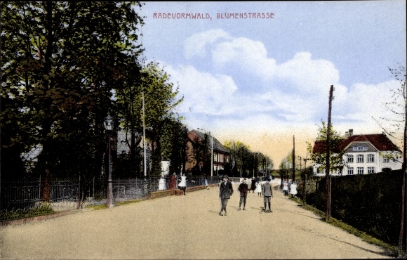 Postcard Radevormwald Bergisches Land, Blumenstraße, group of children, houses