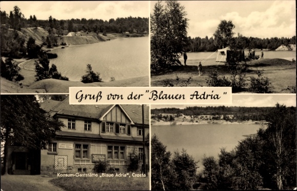 Ak Crosta Großdubrau Krs Bautzen, consumptierestaurant Blaue Adria
