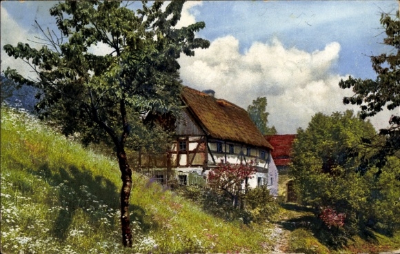 PC Summer and Harvest, Ore Mountains Farmhouse near Glashütte, Nenke and Ostermaier 152 2802