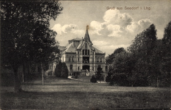 Postcard Seedorf in Lauenburg, castle