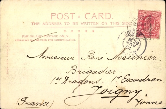 Postcard London City England, Charing Cross Hotel, Train Station