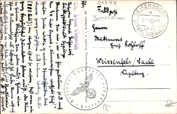 Postcard Seifersdorf Dippoldiswalde in the Eastern Ore Mountains, general view