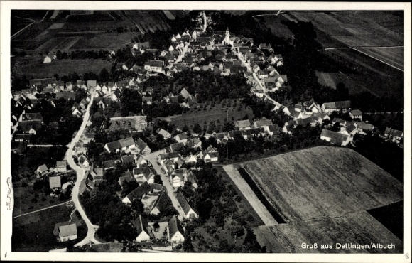 Ak Dettingen am Albuch Gerstetten Württemberg, Fliegeraufnahme