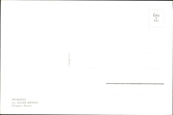 Postcard steamer MS Claude Bernard, Compagnie des Chargeurs Réunis