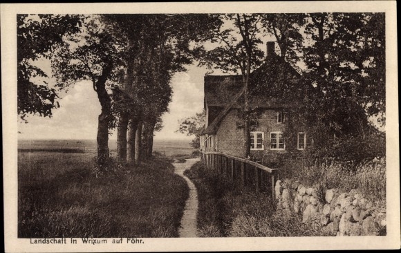 Ak Wrixum Insel Föhr Nordfriesland, Ortspartie, Landschaft
