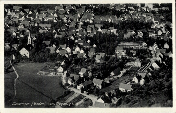 Postcard Menzingen Kraichtal Baden Württemberg, aerial photograph