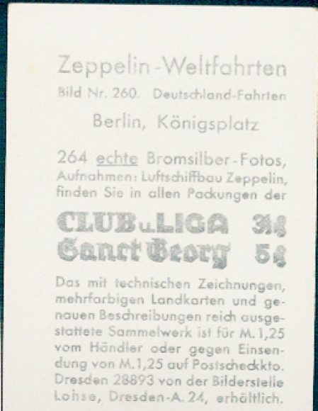 Collecting picture Zeppelin world trips No. 260 Germany trips Berlin Königsplatz