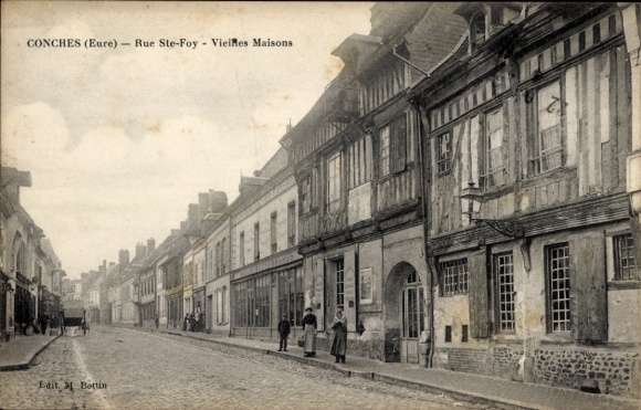 CPA Conches en Ouche Eure, Rue Ste-Foy