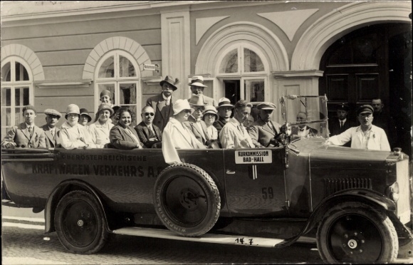 Foto Ak Bad Hall, Autobus, Kurkommission, Oberösterreichische Kraftwagen Verkehrs AG