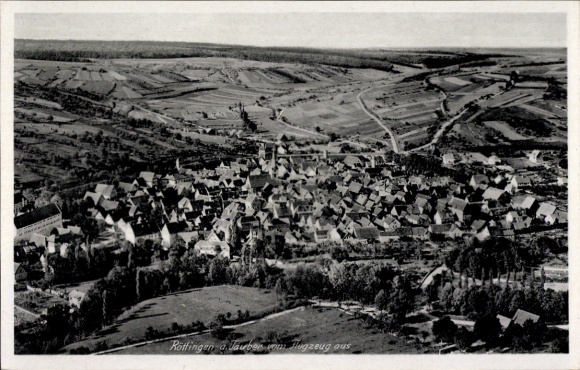 Postcard Röttingen an der Tauber Lower Franconia, aerial photograph