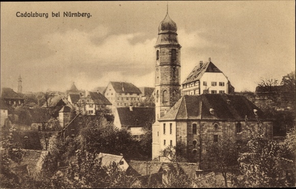 Ak Cadolzburg in Midden-Franken, gedeeltelijk uitzicht, kerk