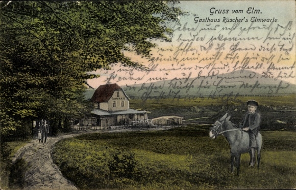 Postcard Erkerode Lower Saxony, Gasthaus Rüschers Elmwarte
