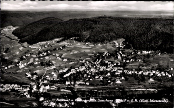 Postcard Baiersbronn in the Black Forest, aerial photograph