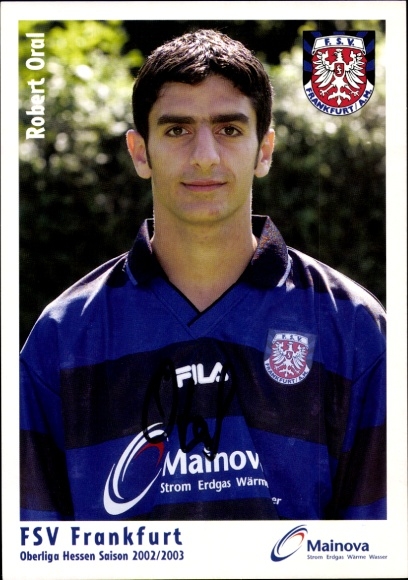 Autogrammkarte Fußballer Robert Oral, FSV Frankfurt, Autogramm