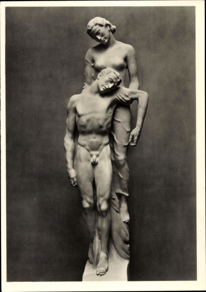 Ak Plastik von Josef Thorak, Letzter Flug, HDK 414, Körperstudie, Photo Hoffmann