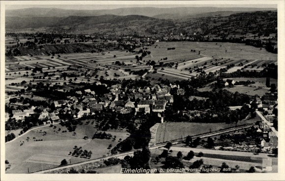Postcard Eimeldingen in Baden, aerial photograph, RAD Department 5/275 Freiherr von Tettenborn