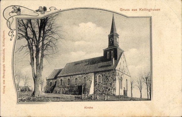 Jugendstil Passepartout Ak Kellinghusen in Holstein, Kirche