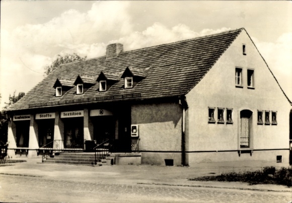 Postcard Schleife in Upper Lusatia, Konsum country store