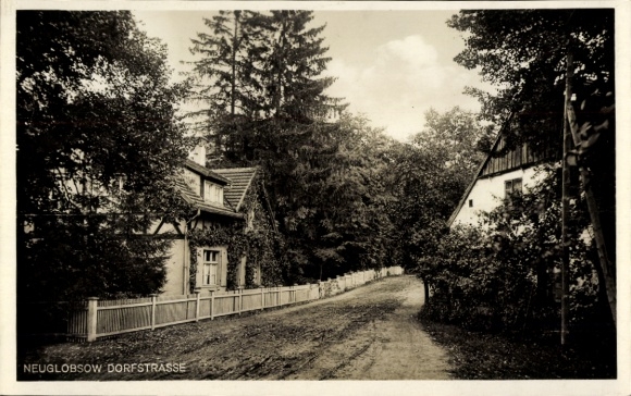 Postcard Neuglobsow Stechlin Brandenburg, Dorfstraße