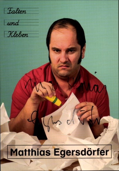 Postcard Comedian Matthias Egersdörfer, Portrait, Autograph