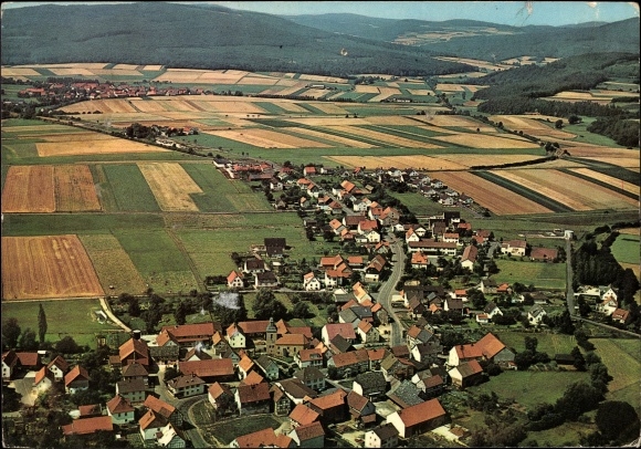 Ansichtkaart Gilserberg in Hessen, luchtfoto