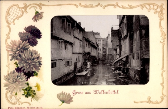 Passepartout Ak Wolfenbüttel in Niedersachsen, Klein Venedig