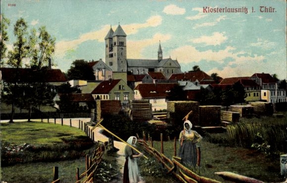 Ak Bad Klosterlausnitz in Thüringen, Kloster, Kirche,  Architektur, Häuser, ländliche Umgebung