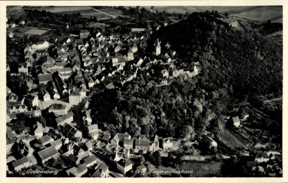Postcard Gudensberg in Hesse, aerial photograph