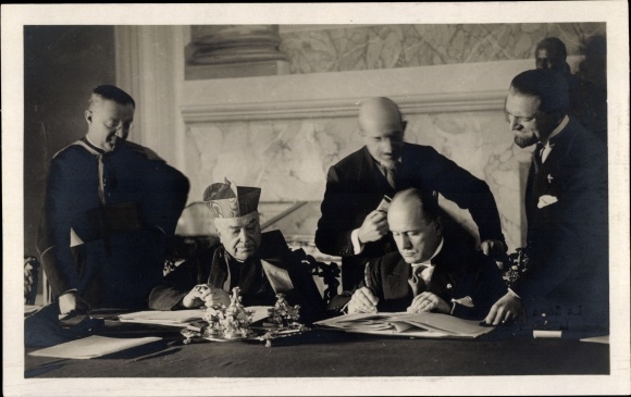 KP Trattato di Conciliazione tra la Santa Sede i Governo Italiano, firma Benito Mussoliniego