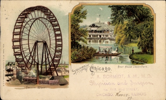 PC Chicago Illinois USA, Boat House Lincoln Park, Ferris Wheel