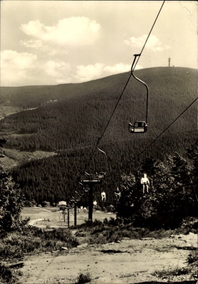 Ak Oberwiesenthal im Erzgebirge, Großer Sessellift
