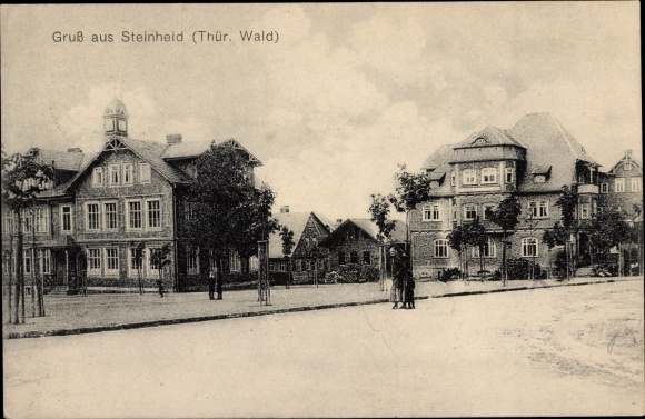 Ak Steinheid Neuhaus am Rennweg Thüringen, Straßenpartie