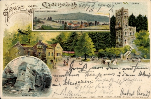 litho Cunewalde in Lausitz, Czorneboh, Question Hole, Devil's Window, Rachlau
