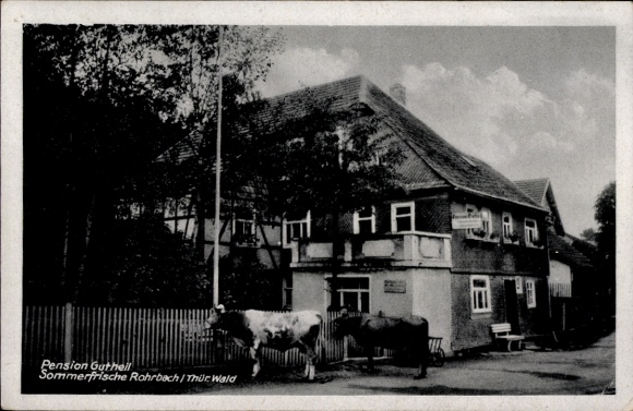 Postcard Rohrbach in Thuringia, Pension Gutheil