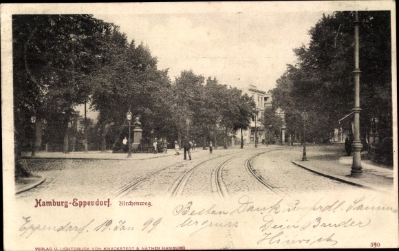 Postcard Hamburg Nord Eppendorf, Kirchenweg
