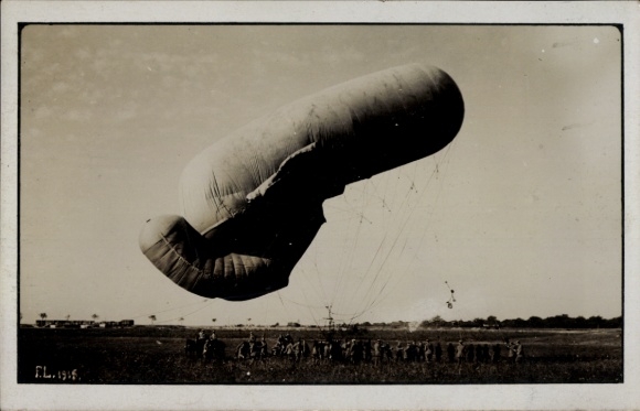 Photo Postcard Aviation, Tethered Balloon