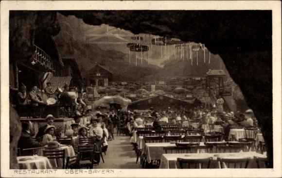 Postcard Hamburg Eimsbüttel Stellingen, Restaurant Oberbayern, interior view