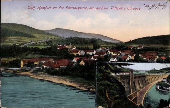 PC Hemfurth Edersee Edertal, overall view with Edertalsperre