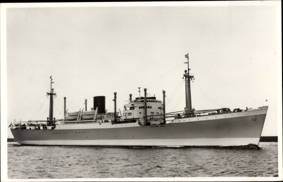Ansichtkaart vrachtschip MS Blitar, Koninklijke Rotterdamsche Lloyd