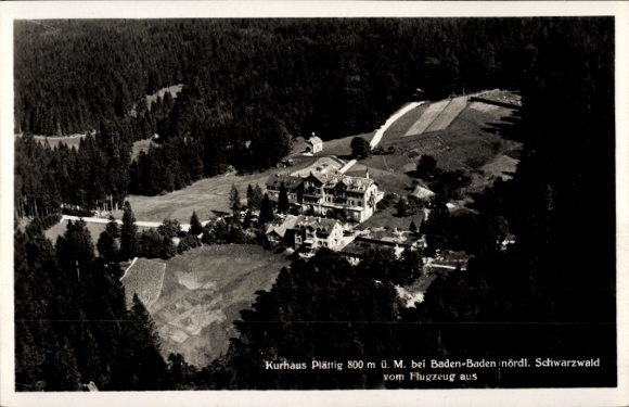 Postcard Bühlertal in the Black Forest, Kurhaus Plättig, aerial photograph