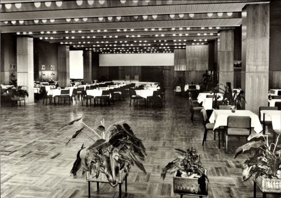 Postcard Cursdorf in Thuringia, FDGB recreation home Cursdorfer Höhe, dining room