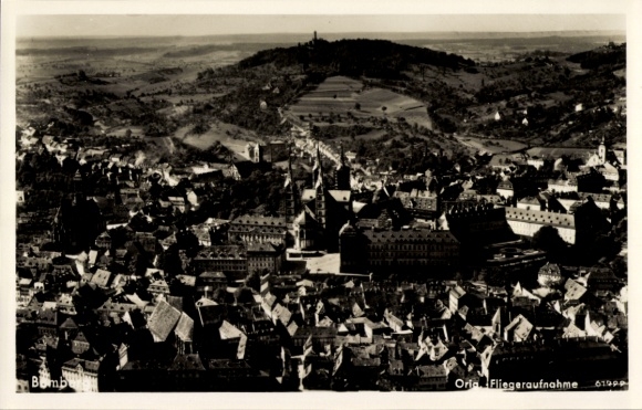 Postcard Bamberg in Upper Franconia, aerial photograph