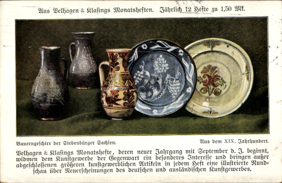 Picture of peasant dishes of the Transylvanian Saxons, 19th century
