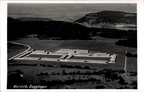 Postcard Deggingen in Württemberg, aerial view of Nordalb, buildings