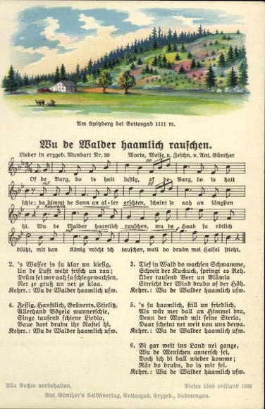30 song cards, Anton Günther