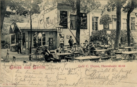 KP Berlin Kreuzberg, Café C. Heyne, Hasenhaide 40/44, Restauracja ogrodowa