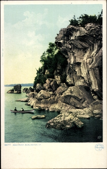 Briefkaart Burlington Vermont Verenigde Staten, Rock Point
