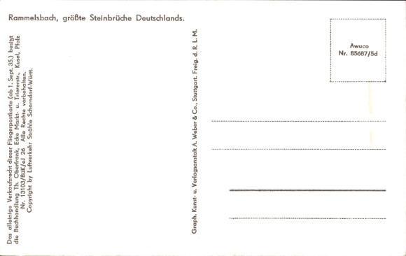 Postcard Rammelsbach in the Palatinate, aerial photograph of agricultural land, village view